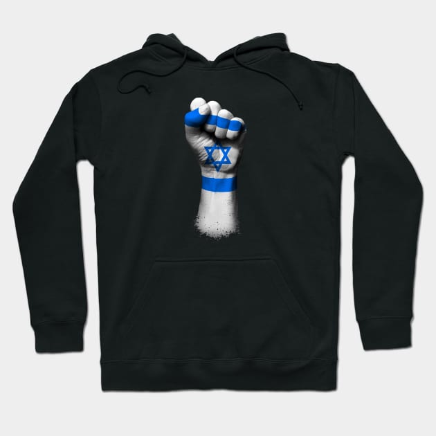 Flag of Israel on a Raised Clenched Fist Hoodie by jeffbartels